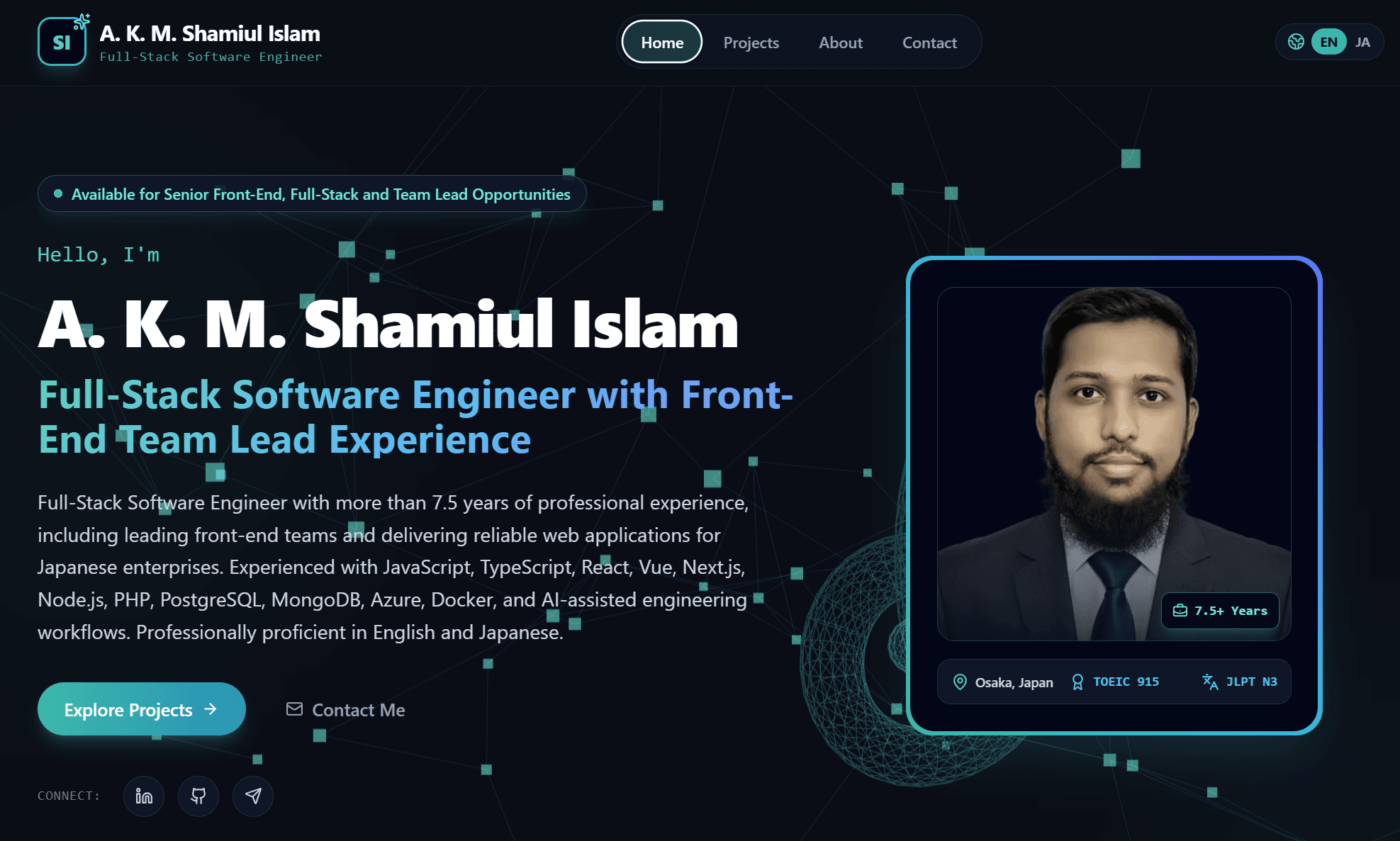 Personal Developer Portfolio Website
